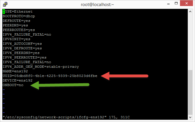 CentOS 7 interface config